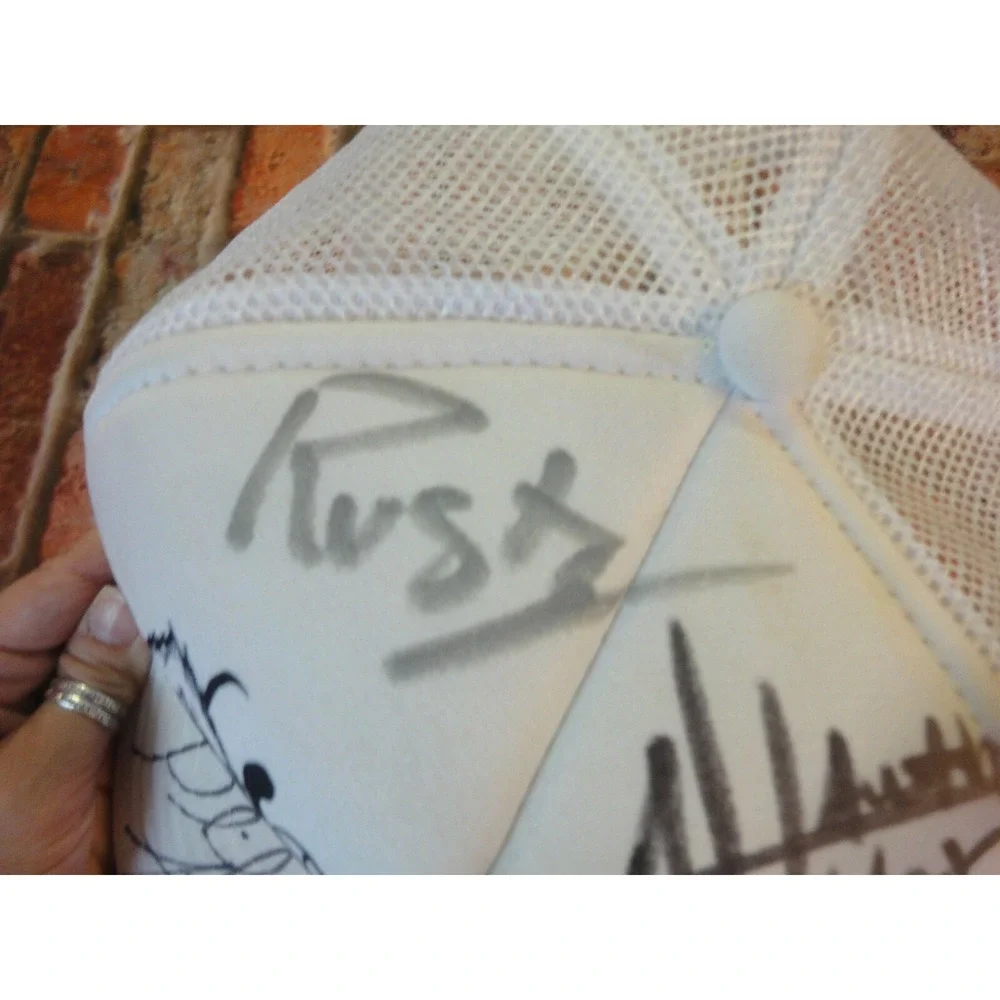 Rockstar Energy Drink Trucker ball Hat Cap‎ Snapback autographed signed Rusty
